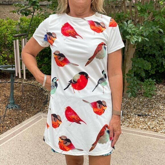 MINI WHITE BIRD DRESS - Picture 1 of 5